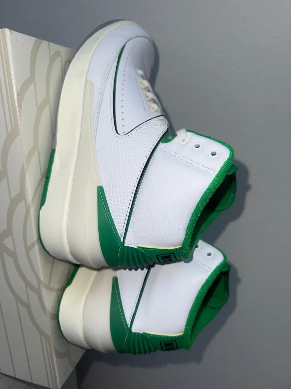 Jordan 2 Retro White Green High-Top Sneakers